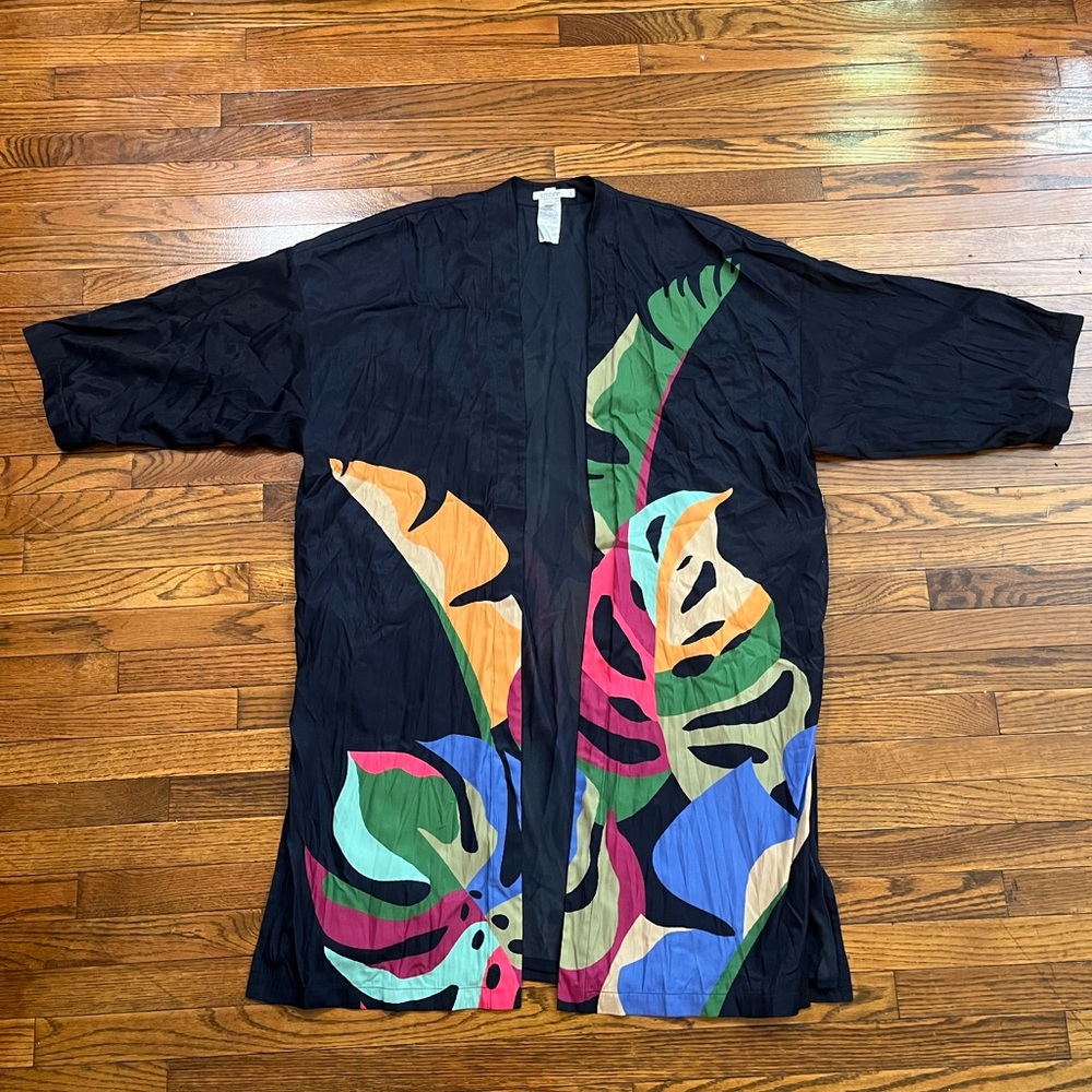 Chico's Elegant Black Kimono Super Soft
